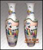 景德镇陶瓷大花瓶中国红陶瓷大花瓶红釉麦杆画陶瓷大花瓶